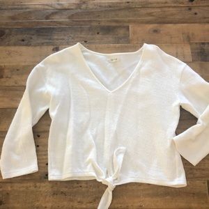 Madewell white tie cropped top